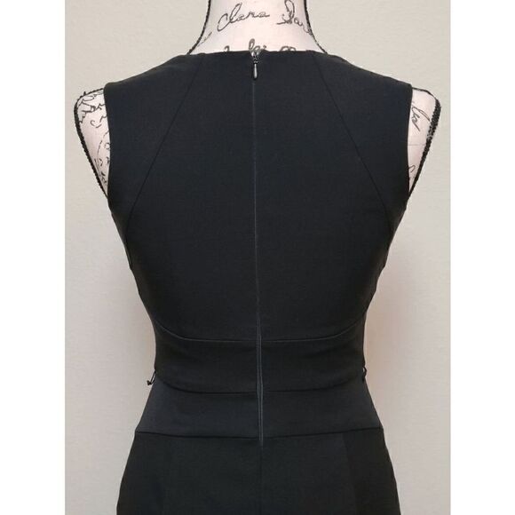 🖤 WHITE HOUSE BLACK MARKET Black Sleeveless Peplum Flippy Hem Sheath Dress - Picture 11 of 16